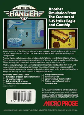 Airborne Ranger box cover back